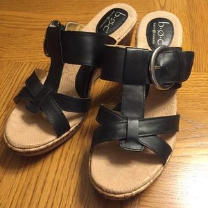 Black Born wedge sandals
